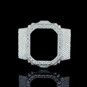 Bisel de Lujo Personalizado con Incrustaciones de Moissanita para Caja de Reloj 5600, Kit de Modificación Cuadrado Chapado en Oro, Joyería Hip Hop Bling - Product Image 6