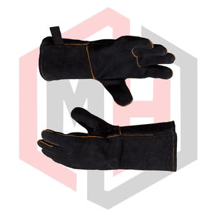 Gants de soudeur en cuir noir pur, résistants à la chaleur, anti-coupure, respirants, 14 pouces, gants de sécurité industrielle - Product Image 6