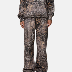 Ensemble 2 pièces en polaire camouflage à capuche pour femme, coupe ample, longueur genou, décontracté, hiver, manches courtes, imprimé, sweat-shirt et pantalon tricotés - Product Image 6