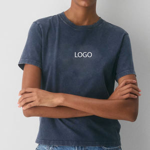Vêtements décontractés pour l'été, col rond, avec logo personnalisé, service de conception OEM, prix bas, t-shirts pour femmes à manches courtes - Product Image 1