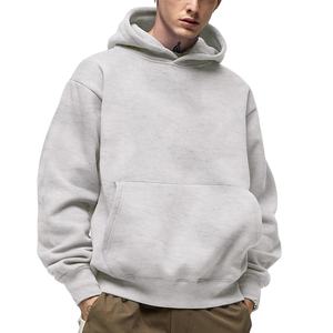 Sudadera con capucha de lana de rizo francés 100% algodón de gran tamaño en blanco con hombros caídos sudaderas gruesas 400Gsm sudadera blanca de peso pesado 2026 - Product Image 1