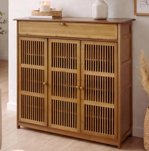 ชั้นวางรองเท้าไม้ขายส่ง ทำด้วยมือจากไม้มะม่วง ชั้นวางรองเท้าไม้สมัยใหม่ ขายส่งจำนวนมากจากอินเดีย - Product Image 6