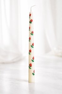 Vela decorativa en forma de capullo de rosa con acabado perfectamente liso, arte floral delicado para un toque encantador y artístico. - Product Image 2