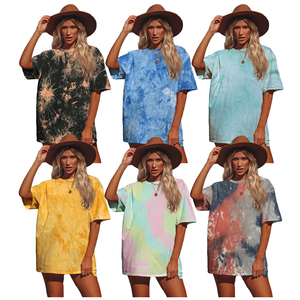 T-shirt <b>Yarn</b> Designer T Shirts for Women <b>100</b>% Pre-shrunk Cotton Tie Dye T Shirt Custom Design Garment Dye T-shirt for Adults - Product Image 5