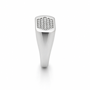 Bague pour homme en argent sterling 925, avec grappe de diamants incurvée, finition polie, design géométrique moderne, pour mariage, fête, usage quotidien, bijoux fins, cadeau - Product Image 4