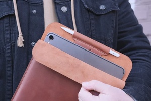เคสใส่แล็ปท็อปหนังแท้ปรับแต่งเองและทำจากสักหลาดทำด้วยมือพกพาง่ายสำหรับการใช้งานในสำนักงานทุกวัน - Product Image 6