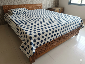 Colcha de Algodón Kantha Hecha a Mano con Estampado Floral de Aves, Estilo Bohemio, Moderna, para Todas las Estaciones, con Parches de Mezclilla, para Uso Doméstico - Product Image 2