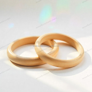 Bracelets en bois faits à la main pour femmes au design minimaliste, écologiques, légers, durables, bijoux de mode pour toutes les occasions, naturels - Product Image 1