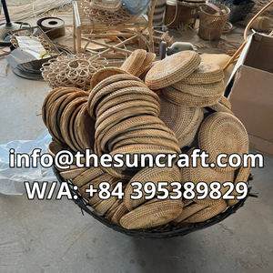 Bandeja de Servicio de Ratán de Lujo, Plato de Madera Rústica Tejida para Cócteles, Fiestas y Eventos, Decoración Elegante para Almacenamiento - Product Image 4