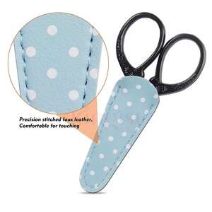 Ciseaux à ongles durables de 3.5 pouces avec poignée en acier ciseaux à broder de qualité bricolage gaine en cuir pour la couture de fil de tissu - Product Image 4