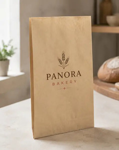 Custom Logo Kraft Paper Shopping <b>Bag</b> Brown Grocery Carrier <b>Bag</b> for <b>Bakery</b> Supermarket Promotion - Product Image 5