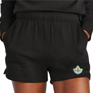 Pantalones Cortos Deportivos Negros AKA Ivy Leaf Fleece para Mujer, 100% Poliéster, Transpirables, Impermeables, Casuales, Atléticos, con Cintura Elástica - Product Image 1