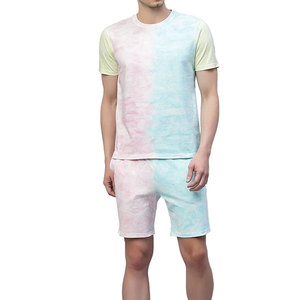 Wholesale Mens <b>Tie</b> <b>Dye</b> Two Piece Set Custom Logo Cotton T Shirt and Shorts Casual Streetwear OEM Manufacturer - Product Image 2