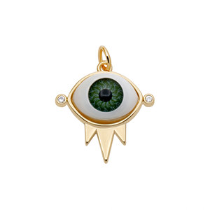 Colgante Clásico de Ojo Turco Chapado en Oro con Circones, Joyería de Ojo Verde para Collar y Pulsera de Fiesta para Mujer, DIY - Product Image 1