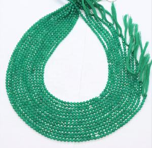 Natural Green Onyx Faceted Round Ball Gemstone Beads Strands for Jewelry Making Wholesale Supply Bulk High Quality Gemstones - Product Image 1