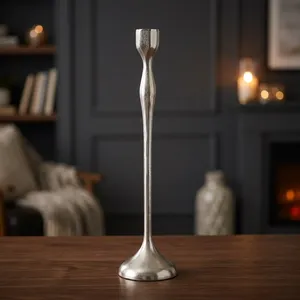 Modern Silver Candlestick Holders Decorative <b>Tall</b> Candle Stands for Home Decor <b>Table</b> Centerpiece Wedding Dining Room Bedroom - Product Image 3