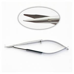 Tijeras Oftálmicas Corneosclerales de Acero Inoxidable para Mano Izquierda, Hojas Medianas, Herramientas Quirúrgicas - Product Image 1