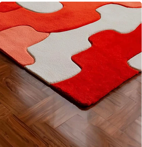 Handmade Tufted High Pile <b>Wool</b> Eco-Friendly Anti-Slip Pet Friendly Prayer Indian Rug Vibrant Chocolate Pink <b>Red</b> Multicolor - Product Image 1