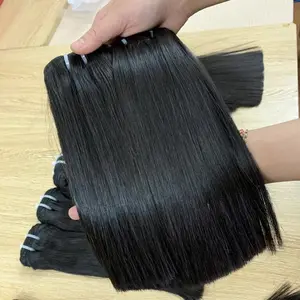 Bone straight hair 100% Raw Hair & Virgin Human Hair Weft Genius Weft For Woman in Vietnam