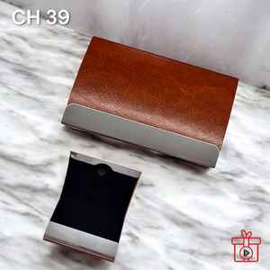 Porte-cartes de visite en cuir PU de haute qualité, design luxueux pour homme et femme, élégant, noir, logo personnalisé, fait main, Olivia - Product Image 3