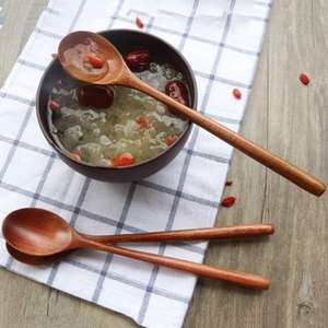 TIMELESS CRAFT Japanese Solid Wood Soup Spoon with Long Handle Durable <b>Kitchen</b> <b>Utensil</b> for Hot <b>Pot</b> Home & Restaurant Use - Product Image 2