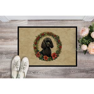 พรมเช็ดเท้าลายดอกไม้พุดเดิ้ลคริสต์มาสแบบใหม่พรมเช็ดเท้ากันลื่น18H x 27W สำหรับใช้ในร่มและกลางแจ้งสำหรับเสื่อประตูหน้าประตูทางเข้า - Product Image 2