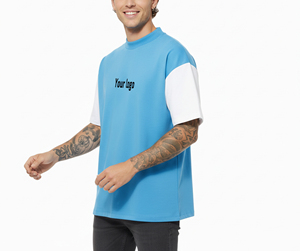 เสื้อยืดแฟชั่นฮิปฮอปสีสันใหม่สำหรับฤดูร้อน สวมใส่สบายสำหรับผู้ชาย ผ้าฝ้าย 100% ทรงโอเวอร์ไซส์ ระบายอากาศได้ดี รับสกรีนโลโก้ ผ้าหนัก 180 กรัม แห้งเร็ว - Product Image 2