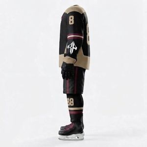Ice Hockey Uniform Set With Heat Transfer Printing V-Neck Collar Elastic Waist 100% Polyester Material High Quality for Men's - Product Image 5