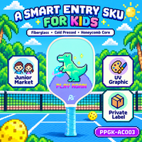 Raquette de pickleball en fibre de verre pour enfants, noyau alvéolé pressé à froid, motif UV, pour la vente au détail junior, marque privée, approvisionnement en gros