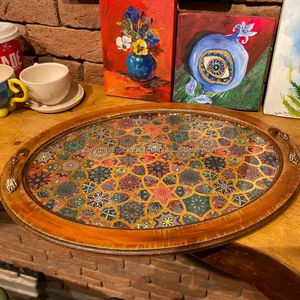 Bandeja de Madera para Servir con Color Personalizado y Tamaño Personalizado, Marca Tayyab Handicraft, para Reuniones Formales e Informales, de la India - Product Image 1