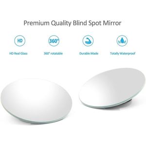 Specchietto Retrovisore Convesso Rotondo Regolabile in Vetro HD Senza Cornice, Rotazione a 360° per Auto, SUV, Camion, Facile Installazione con Adesivo - Product Image 2