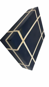 FAIZA CRAFT Modern Square MDF Jewelry Storage & Display Box Bone Resin Inlay Design Fashionable Home Decor <b>Magnetic</b> Closure - Product Image 5