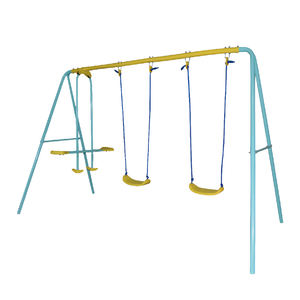 HEAVY DUTY STEEL FRAME OUTDOOR BACKYARD DURABLE STRUCTURE for KIDS TOY <b>SWING</b> SET with 2 SETS - Product Image 3