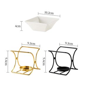 Brûleur à Huile Doré, Diffuseur d'Arômes, Chauffe-Cire Fondante, Support de Bougie Chauffe-Plat pour Parfum d'Ambiance, Spa, Chambre et Décoration de Salon - Product Image 4