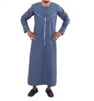 Thobe Jubbah islamique traditionnel pour hommes, conçu sur mesure, en polyester brodé de perles, extensible dans quatre directions, longueur cheville, pour musulmans
