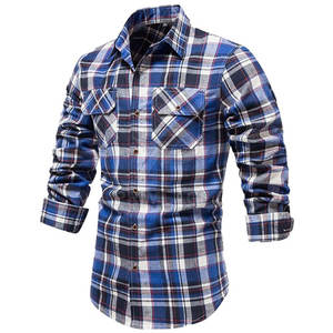 Chemise en flanelle pour homme à manches longues boutonnée 2026 – Style décontracté et streetwear – Vêtements pour homme - Product Image 3