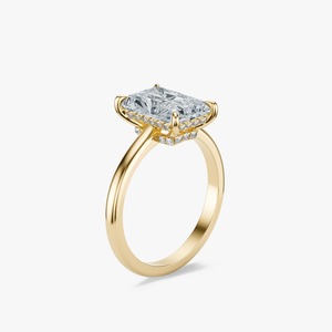 2.5CT Radiant Cut Diamond Wedding Engagement <b>Ring</b> 14K Gold <b>Plain</b> Band Custom B2B Jewelry - Product Image 1