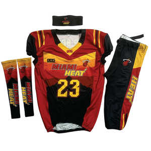 ชุดยูนิฟอร์มอเมริกันฟุตบอลคุณภาพดีที่สุด สะท้อนแสง ระบายอากาศได้ดี ออกแบบเองได้ ผลิตตามสั่ง MOQ ต่ำสุด 100% โพลีเอสเตอร์ - Product Image 1