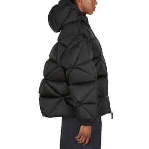 Doudounes en duvet personnalisées pour hommes pour l'hiver Manteau bulle à capuche à col montant pour temps froid Tenue décontractée - Product Image 2
