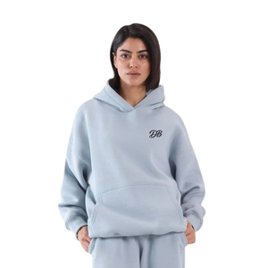 Sweat-shirt à capuche surdimensionné vert sauge personnalisé avec logo pour femme, en molleton épais, coupe décontractée, style streetwear, vente en gros - Product Image 1