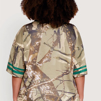 Camiseta de Fútbol Americano de Camuflaje Personalizada de Alta Calidad para Mujer, Ajuste Holgado, Malla Transpirable, Ropa Deportiva para Equipos, Fabricante OEM al por Mayor