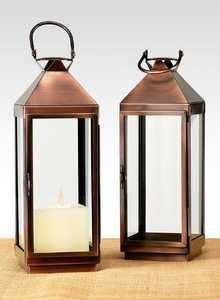 Ensemble de 2 lanternes antiques, porte-bougie en métal résistant à la chaleur, lanternes vintage durables de style européen, décoration de Noël - Product Image 5