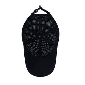 Unisex <b>Black</b> Perforated Mesh <b>Baseball</b> <b>Cap</b> Curved Brim Solid Color Casual Outdoor Sports Hat Adjustable Headwear - Product Image 5