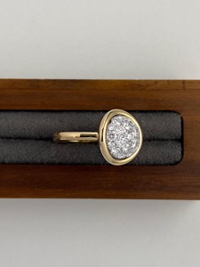 แหวนเพชรแล็บโกรว์ดีไซน์มินิมอลทันสมัย ทองคำ 14K ทรงกลม ฝังแบบ Bezel สำหรับงานหมั้น งานแต่งงาน ของขวัญเครื่องประดับ - Product Image 2