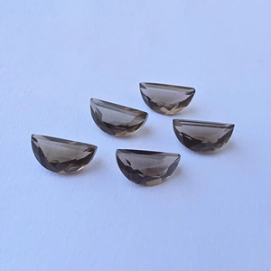 Quartz fumé facetté de qualité AAA+, forme demi-lune, pierre précieuse naturelle calibrée pour la fabrication de bijoux - Product Image 4