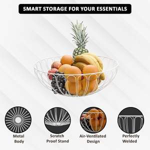 Cesta de Almacenamiento Metálica de Gran Capacidad, Organizador de Alambre Resistente para Cocina, Uso Regular - Product Image 5