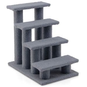 24-Inch 4-Step <b>Cat</b> <b>Tree</b> Climber with Carpeted Ladder Ramp and <b>Scratching</b> <b>Post</b> for Pet <b>Cats</b> - Product Image 4
