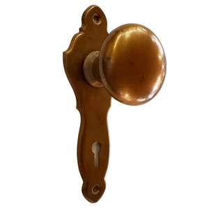 Traditional Brass Door <b>Knob</b> with Vertical Back Plate Round Dummy Design Durable Passage Pricvacy Hardware for Furniture and Door - Product Image 2