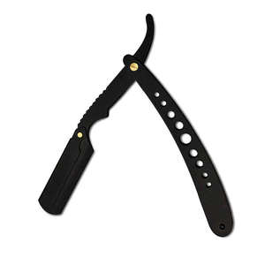Navaja de barbero profesional de acero inoxidable con color personalizado, herramienta de afeitado recta para salón de belleza y barbería, con logotipo personalizado. - Product Image 2