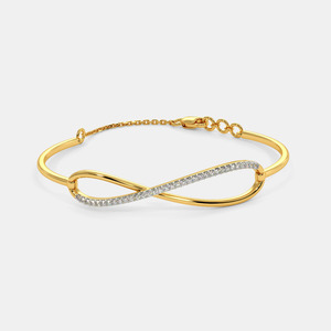 <b>Infinity</b> Loop Diamond Gold <b>Bracelet</b> - Product Image 1